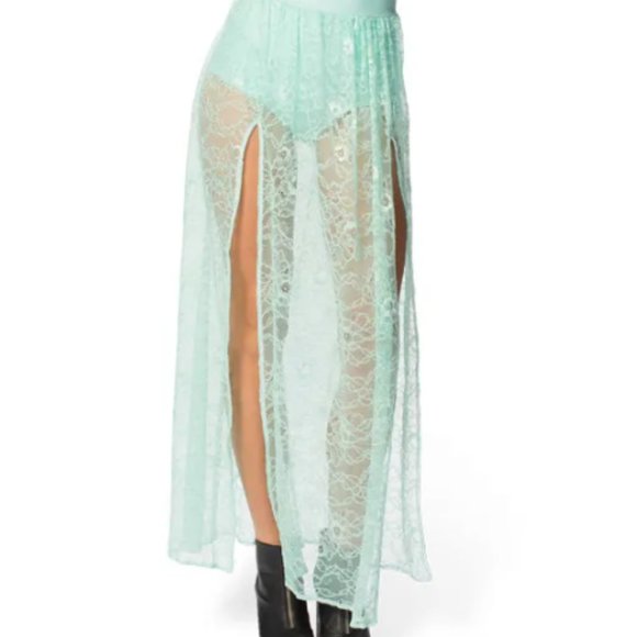 Black Milk Mint Lace Split Skirt size Medium - Picture 2 of 10